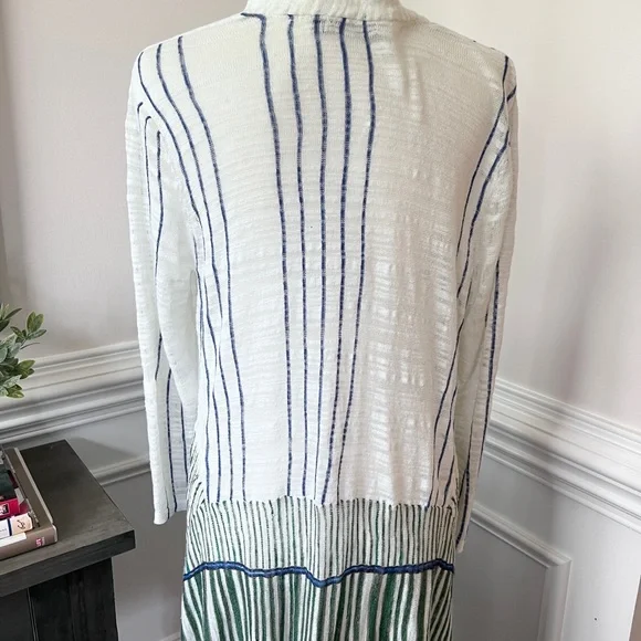 NIC + ZOE Lightweight Linen Blend Open Front Boho Duster Size L - Picture 5 of 13